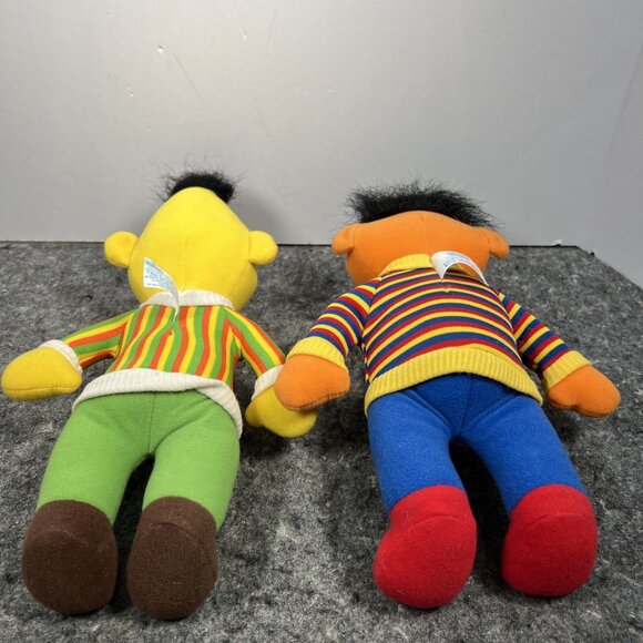 Sesame Street Ernie & Bert Plush, 11" Playskool, 1984. CLEAN & Washable - Picture 11 of 12
